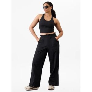 Athleta Trekkie High Rise Parachute Pant Sz 12 Black